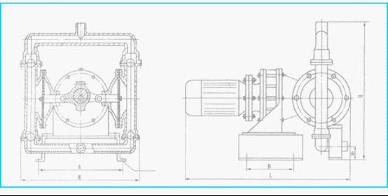 XDBY型电动隔膜泵外形尺寸图